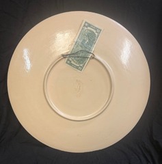 Reverse of charger. The currency used to show scale is included free. Features the signing of the Declaration of Independence, 1776. No Kings.